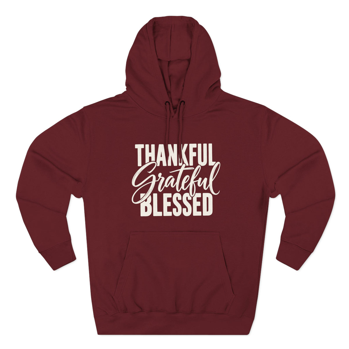Thankful Grateful Blessed Hoodie Cozy Inspirational Pullover for Thanksgiving