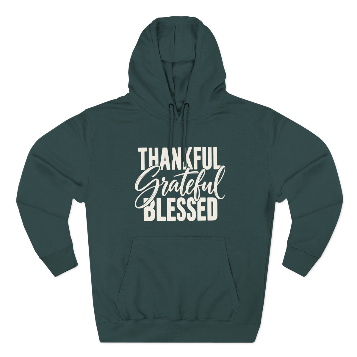 Thankful Grateful Blessed Hoodie Cozy Inspirational Pullover for Thanksgiving
