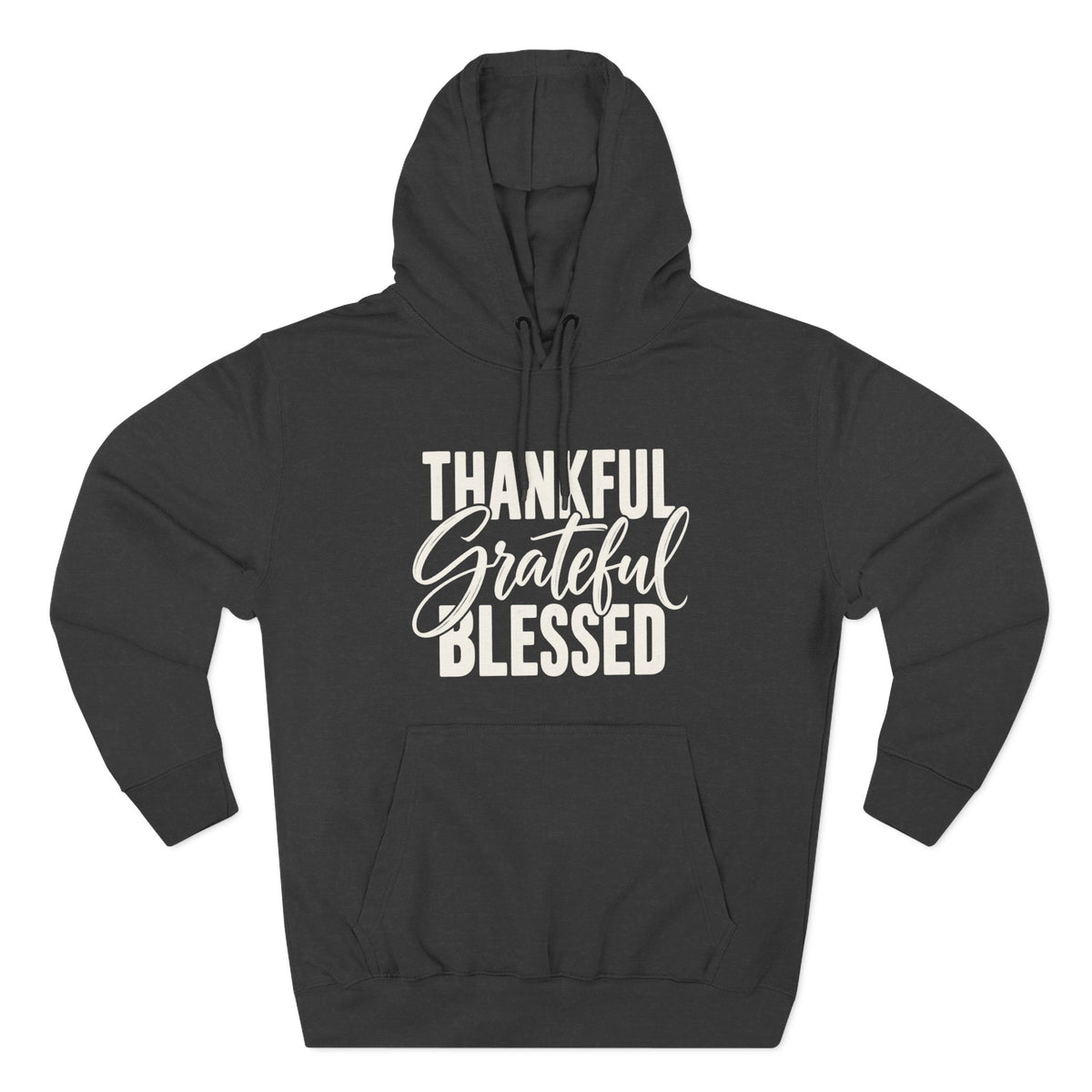Thankful Grateful Blessed Hoodie Cozy Inspirational Pullover for Thanksgiving